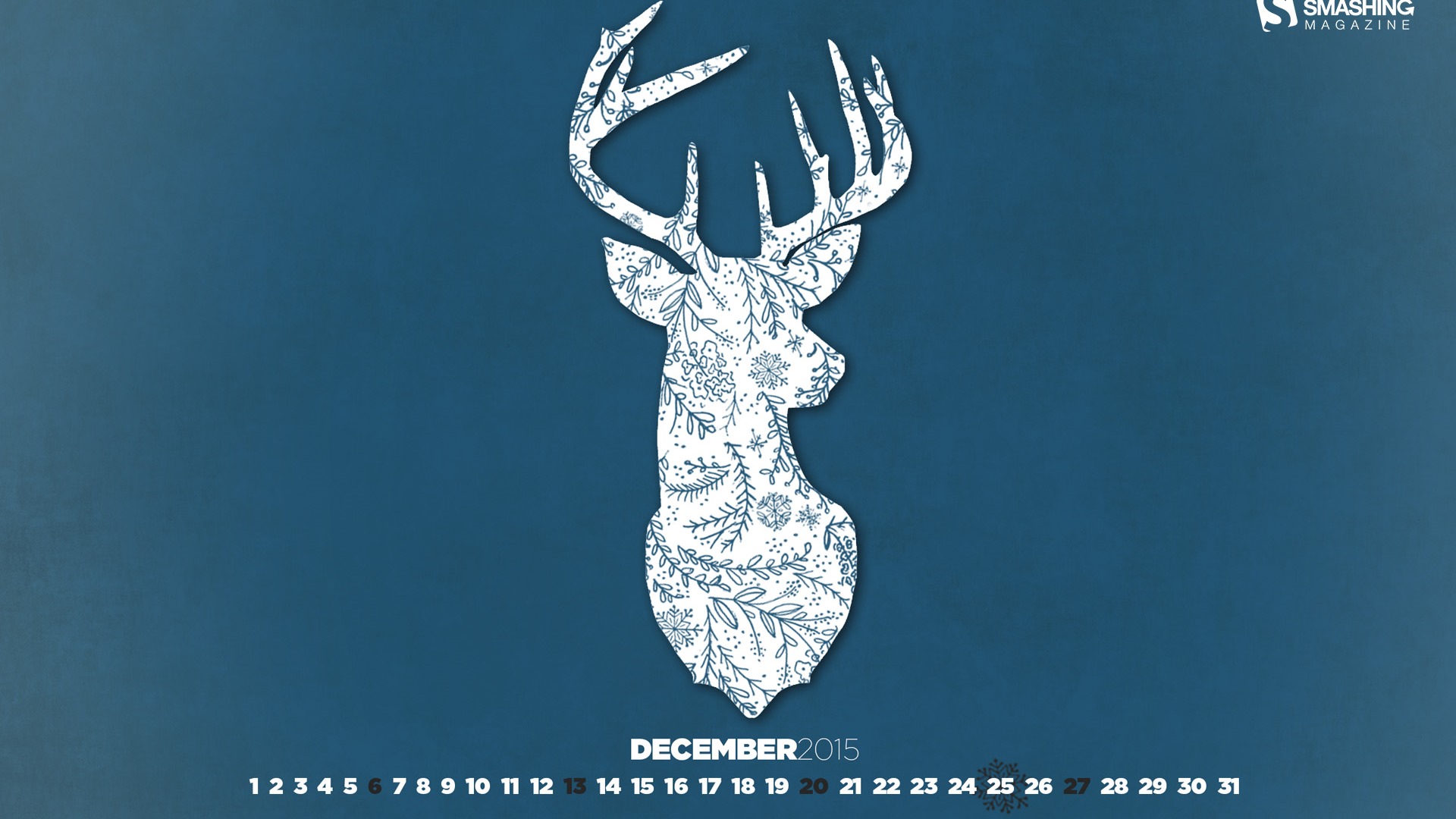 2015年12月カレンダー壁紙（1） #19 - 1920x1080