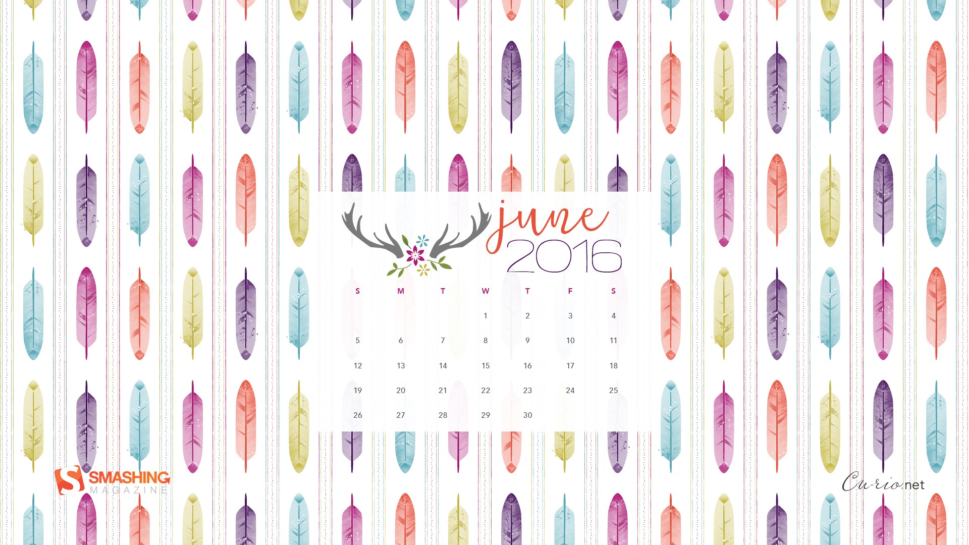 Juni 2016 Kalender Wallpaper (2) #10 - 1920x1080