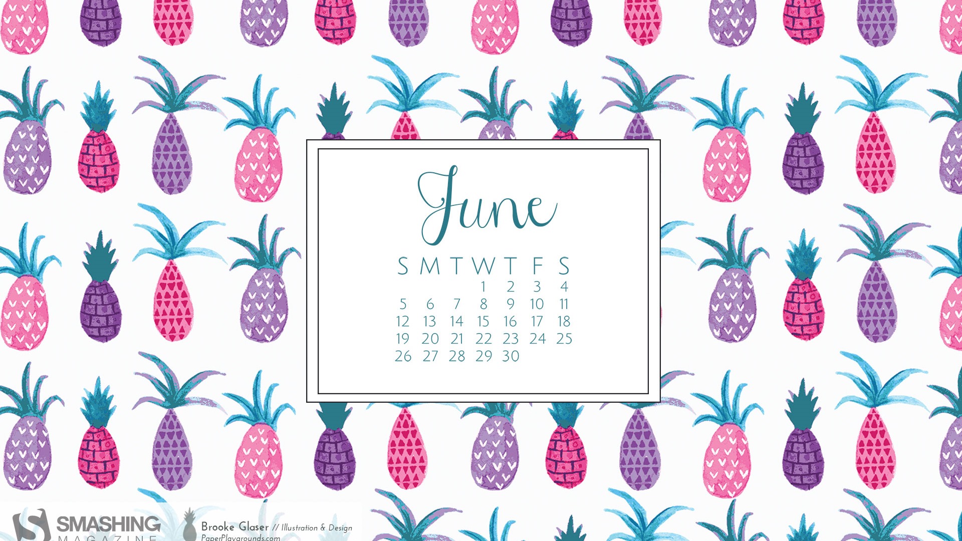 Juni 2016 Kalender Wallpaper (2) #15 - 1920x1080