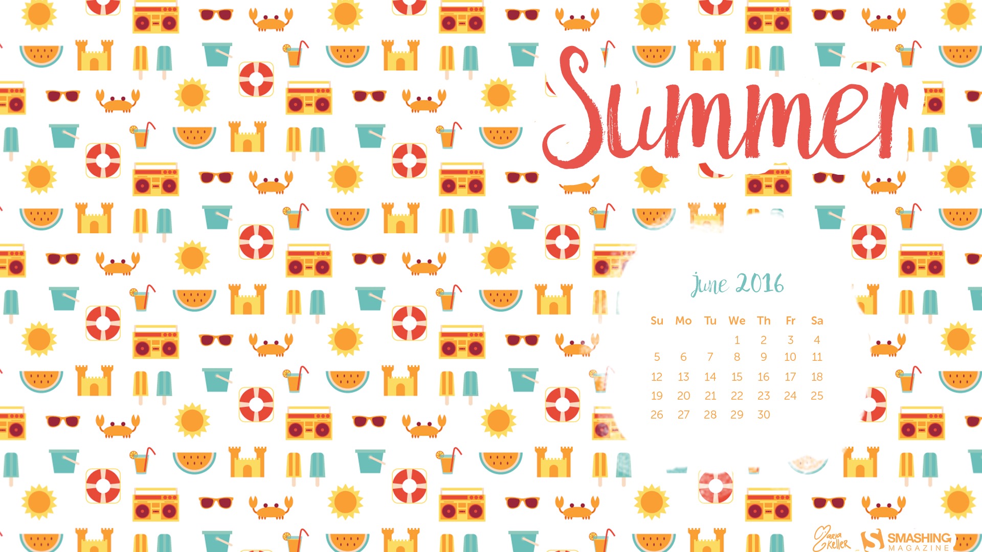 June 2016 calendar wallpaper (2) #18 - 1920x1080