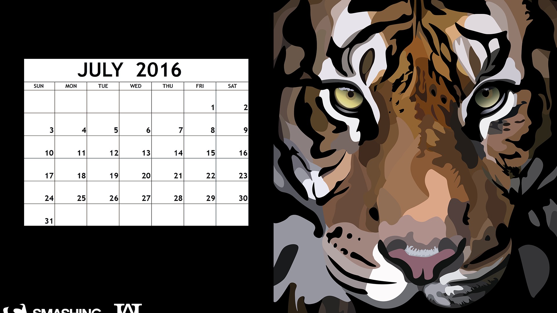 Julio 2016 fondo de pantalla de calendario (2) #18 - 1920x1080