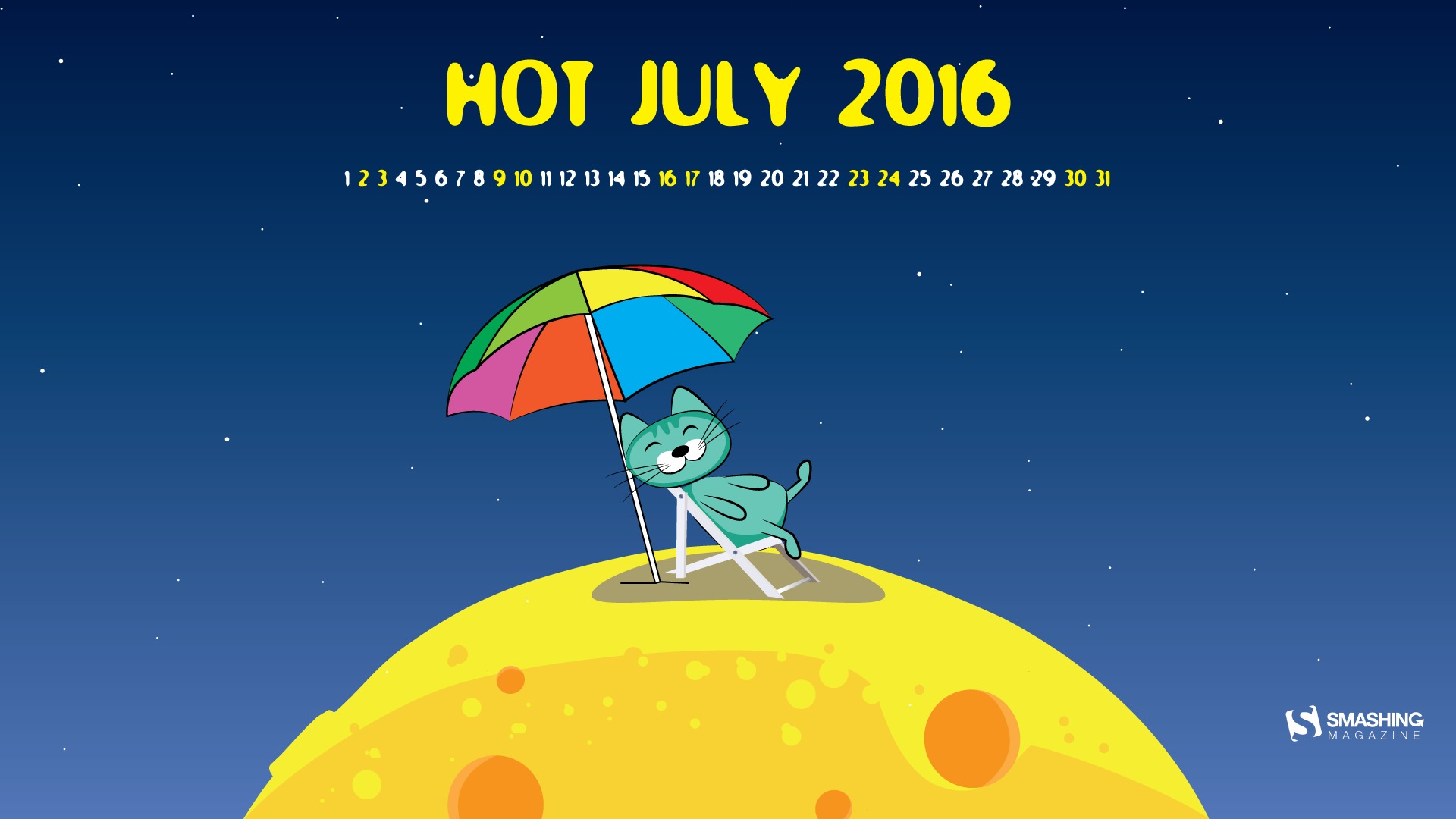 Julio 2016 fondo de pantalla de calendario (2) #19 - 1920x1080