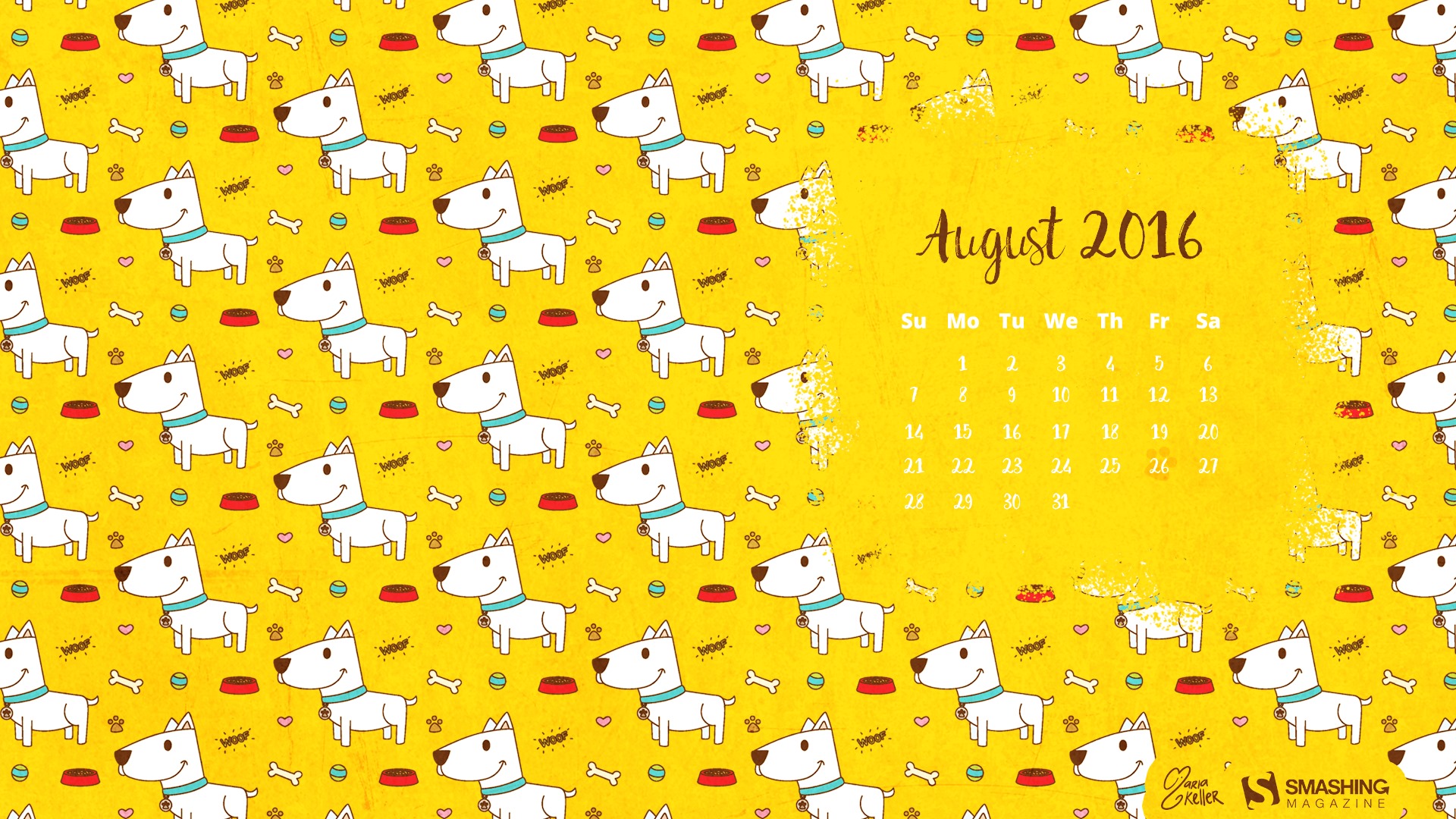 De agosto de el año 2016 fondo de pantalla de calendario (2) #9 - 1920x1080