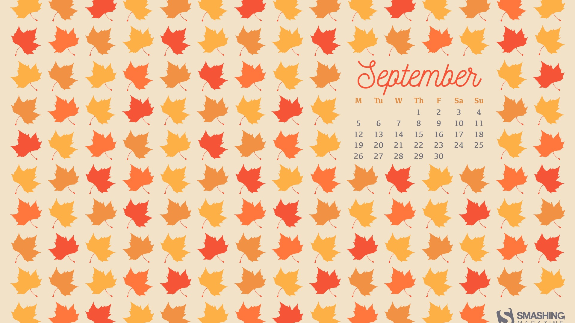 De septiembre de fondo de pantalla de calendario el año 2016 (2) #9 - 1920x1080