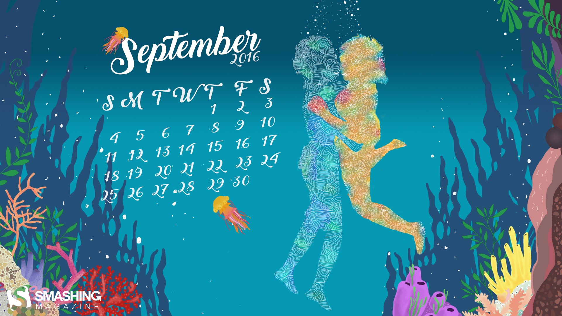 De septiembre de fondo de pantalla de calendario el año 2016 (2) #19 - 1920x1080