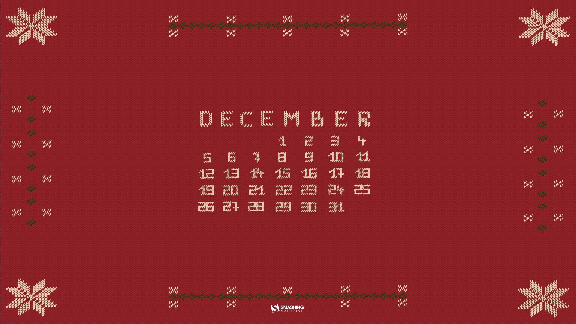 Fondo de escritorio del calendario de la Navidad de diciembre de 2016 (2) #12 - 1920x1080