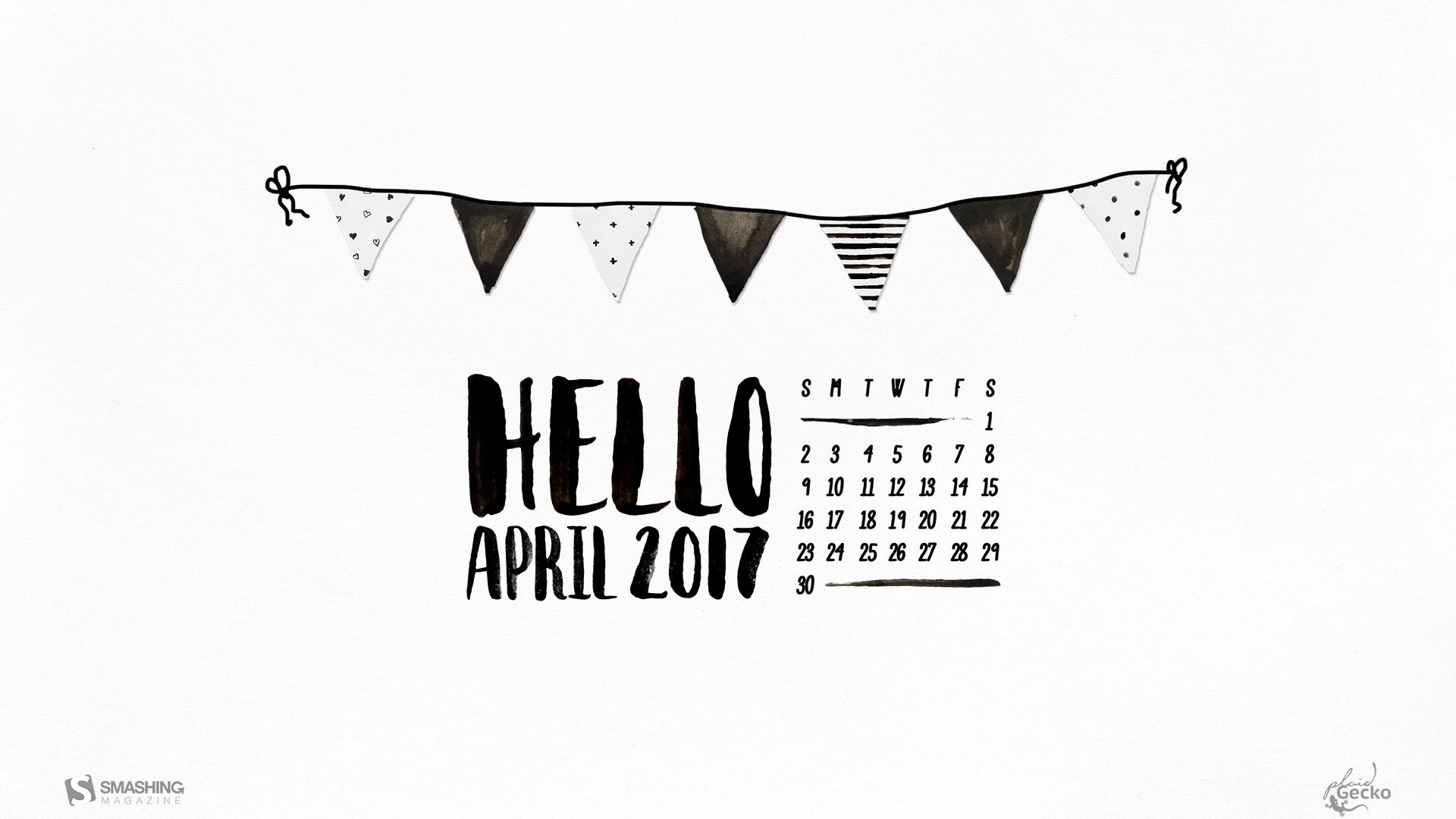 April 2017 Kalender Tapete (2) #4 - 1920x1080