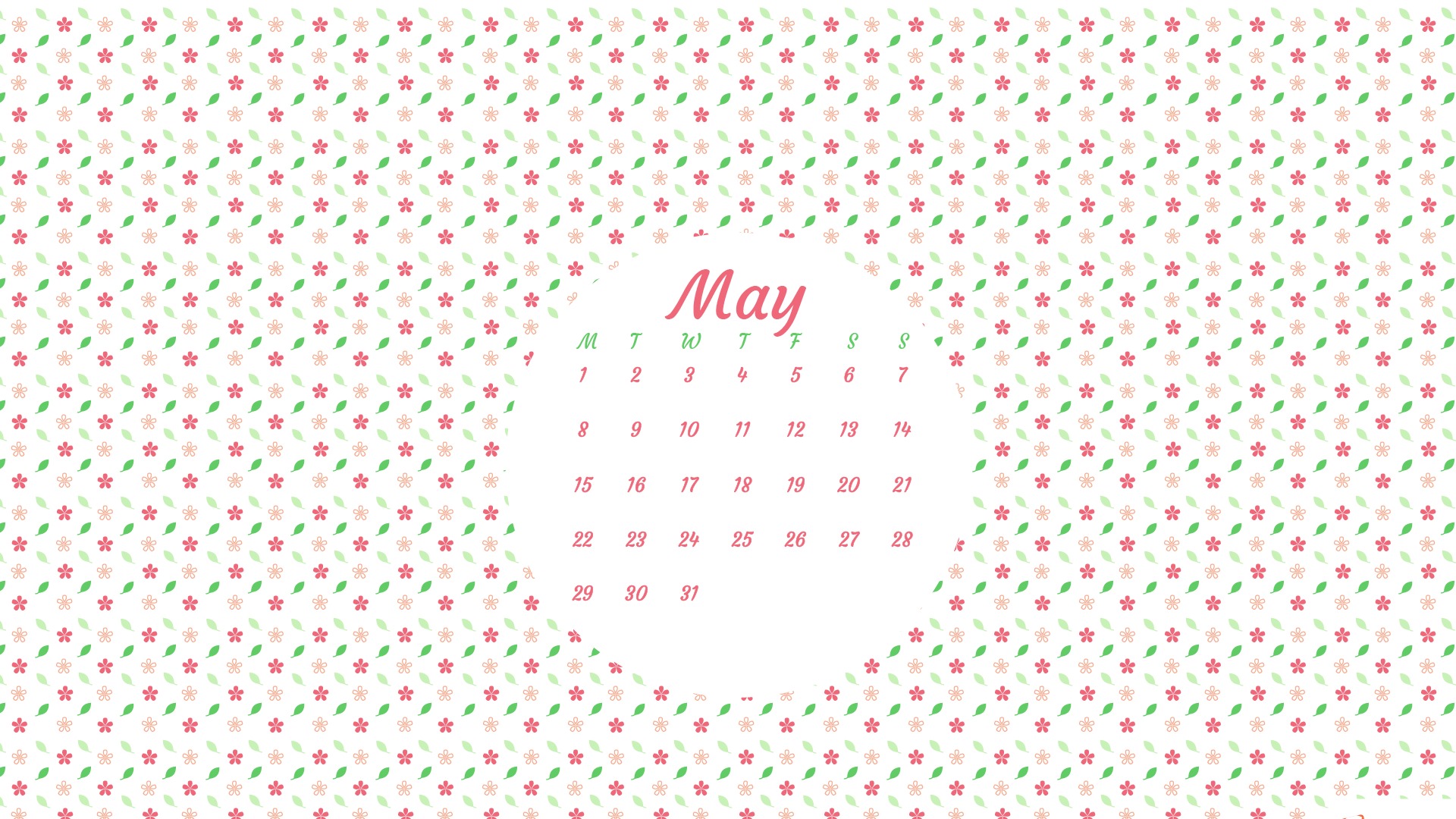 Май календарь на май 2017 #8 - 1920x1080
