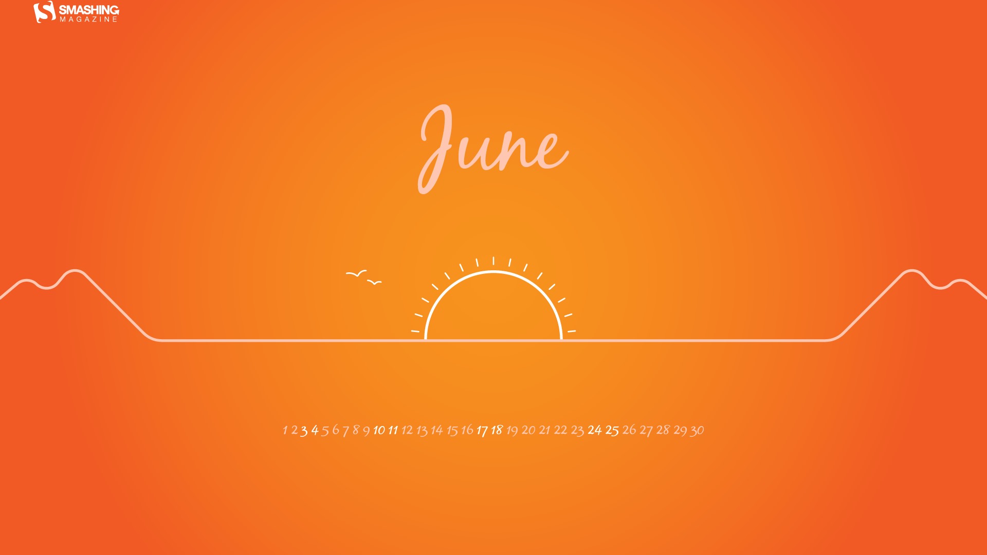 Juni 2017 Kalender Tapete #15 - 1920x1080