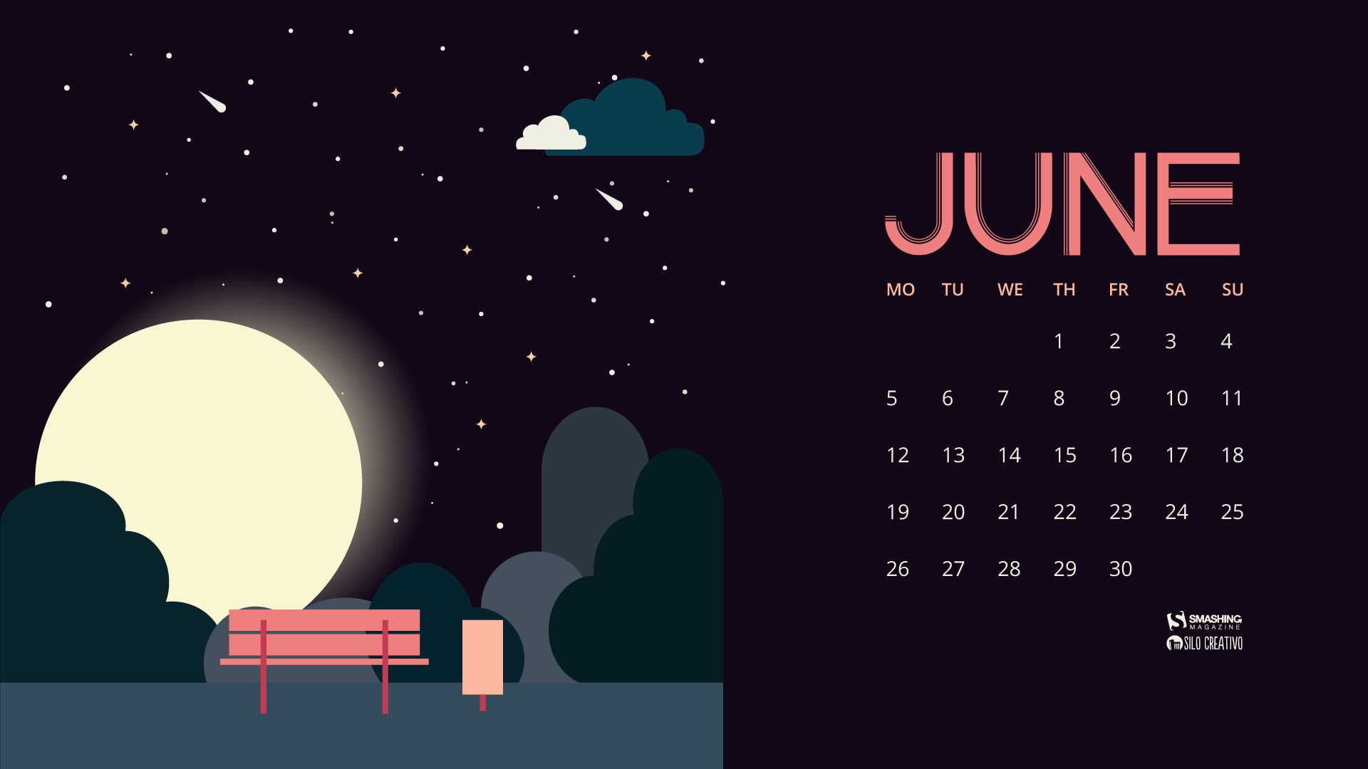 Juni 2017 Kalender Tapete #16 - 1920x1080