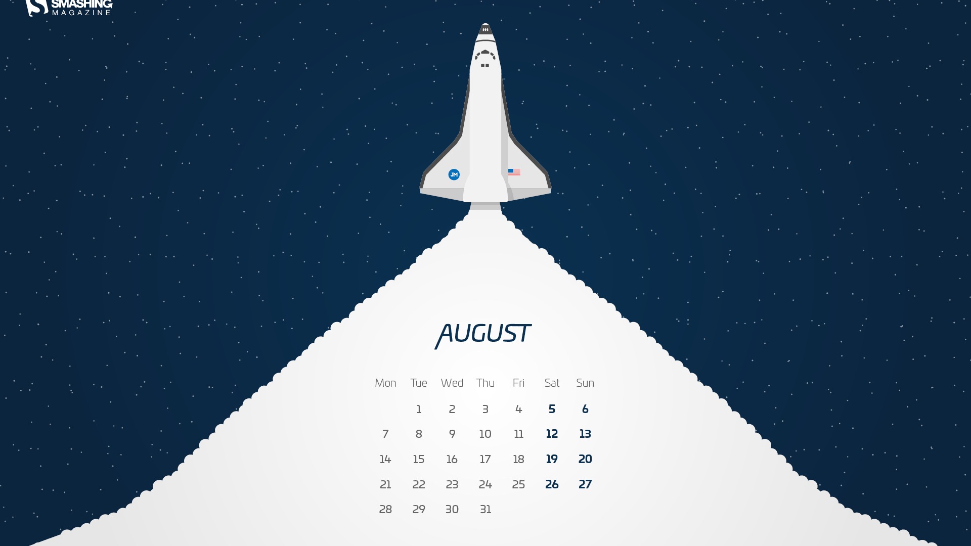 August 2017 Kalender Tapete #13 - 1920x1080