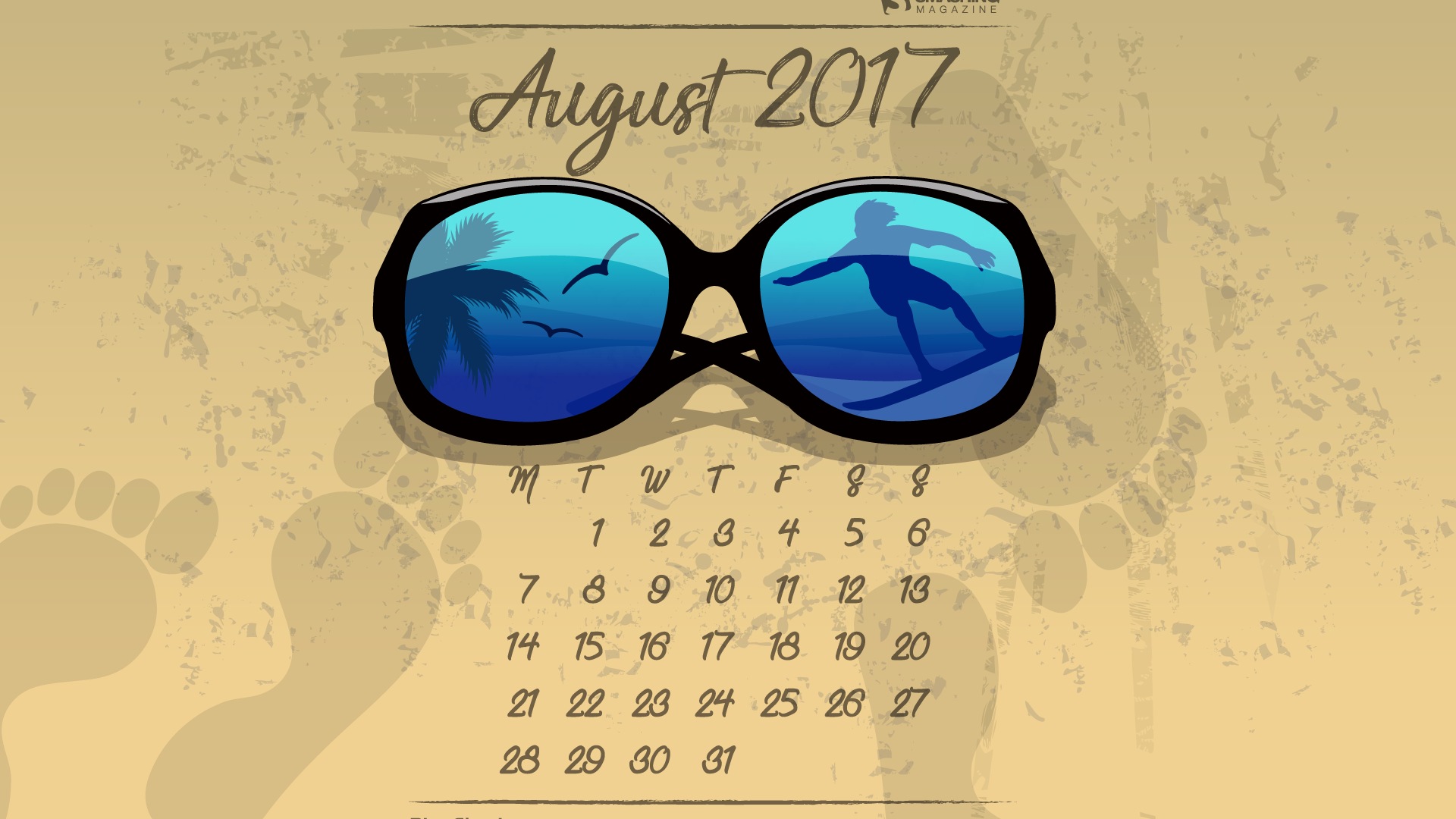 August 2017 Kalender Tapete #21 - 1920x1080