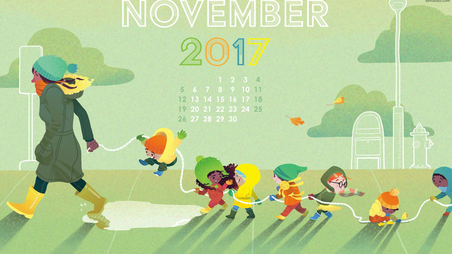 2017年11月のカレンダーの壁紙 #20 - 1920x1080