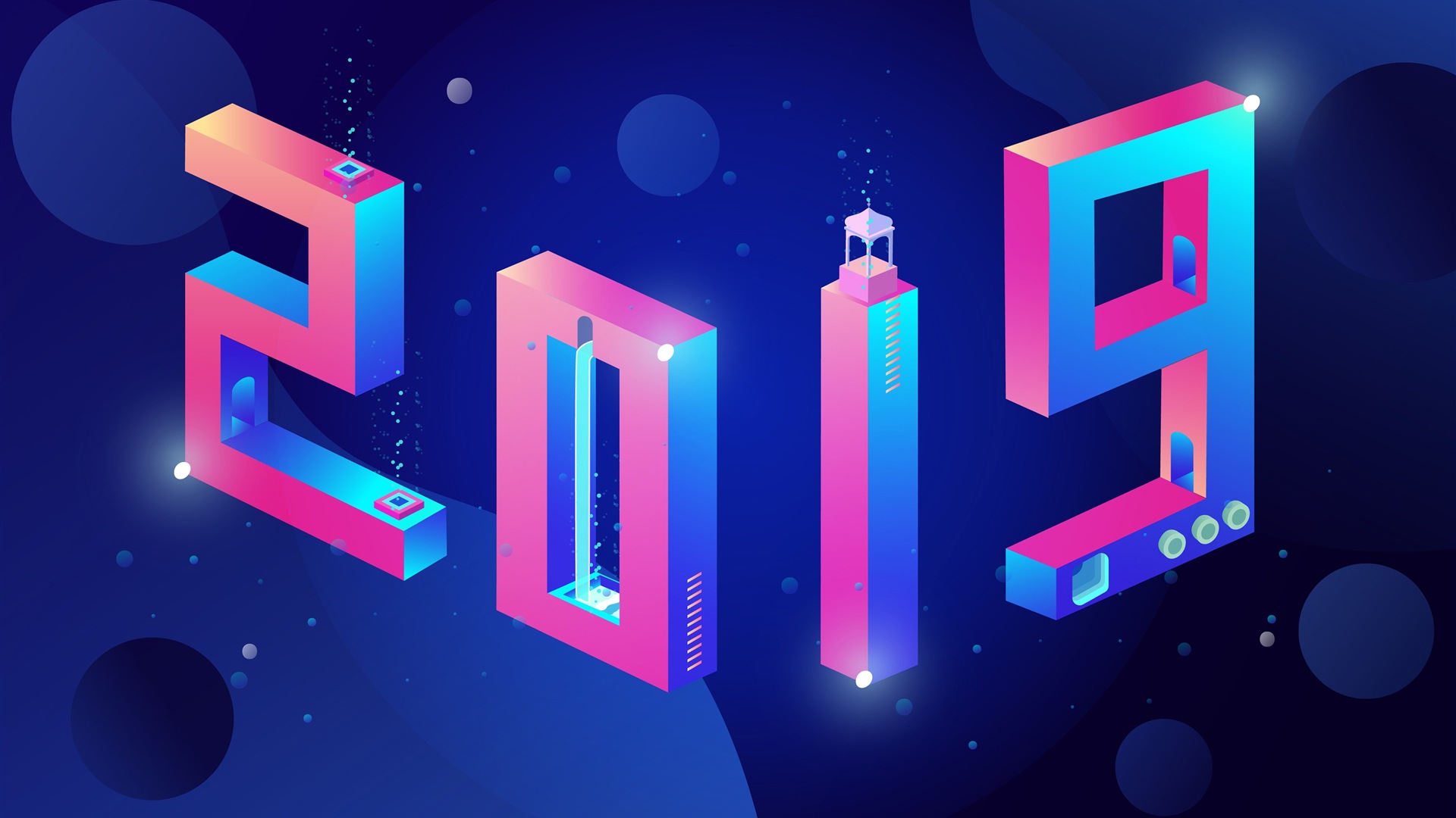 Happy New Year 2019 HD wallpapers #1 - 1920x1080