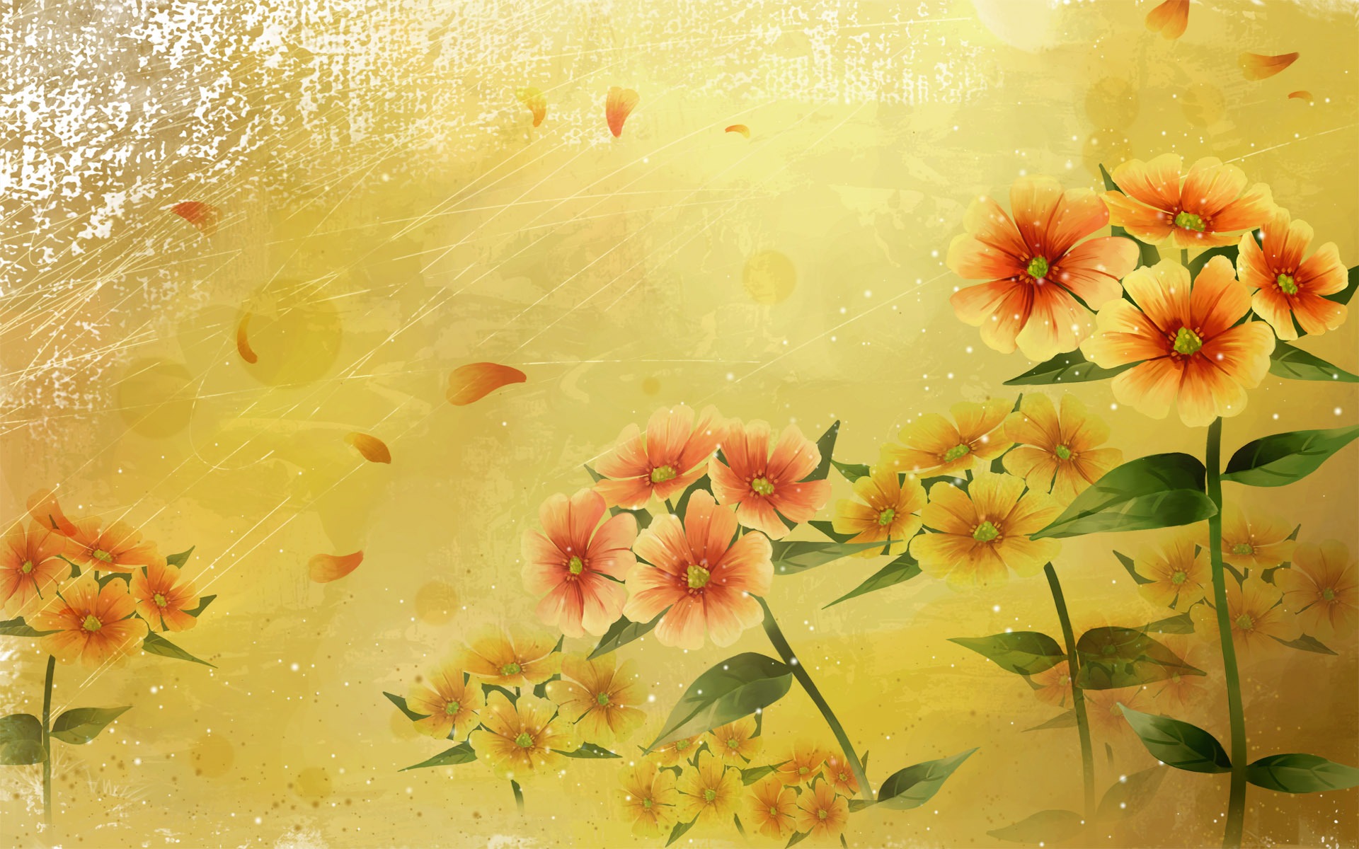合成壁紙カラフルな花 #33 - 1920x1200