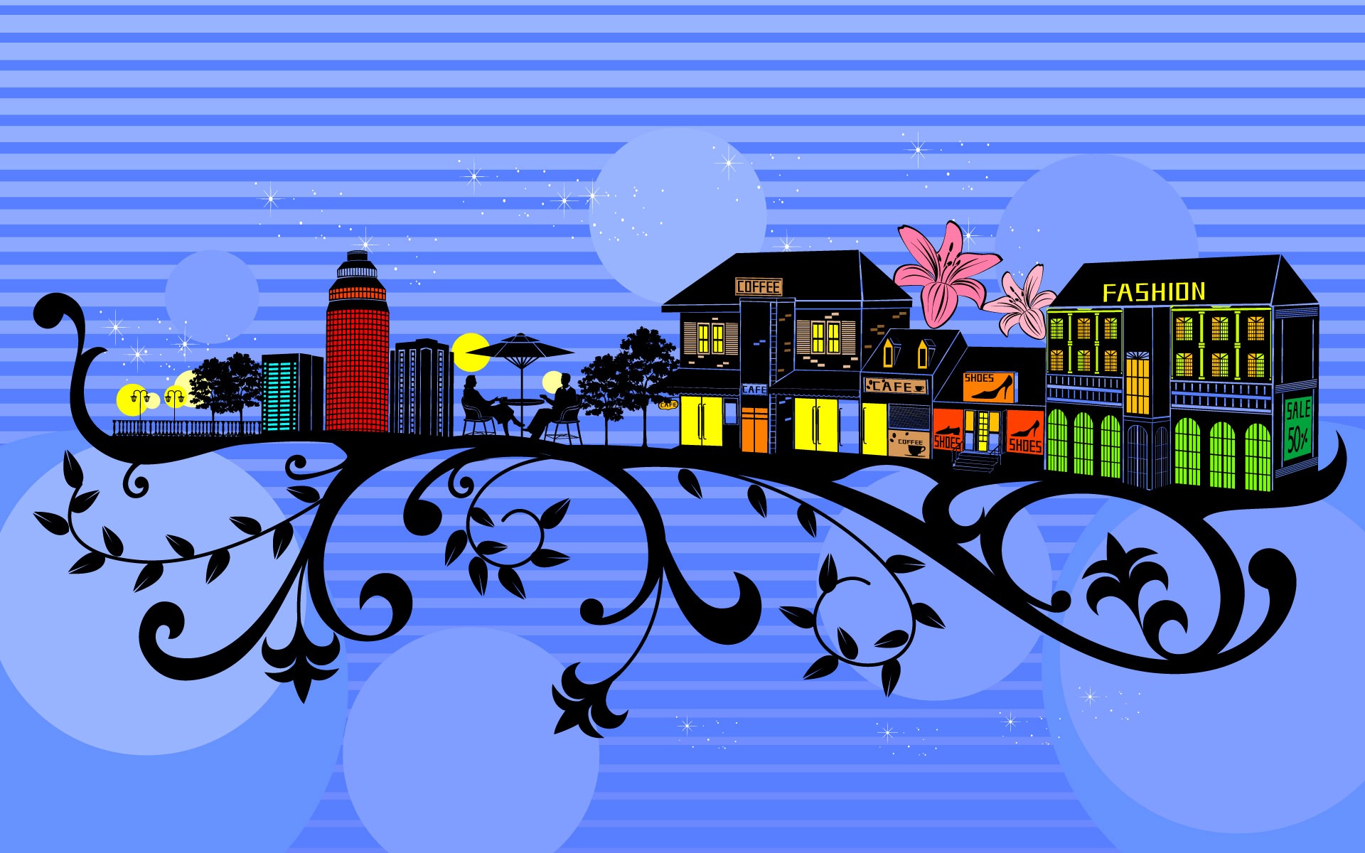 Vectorial de fondos de escritorio de modelo urbano (1) #6 - 1920x1200