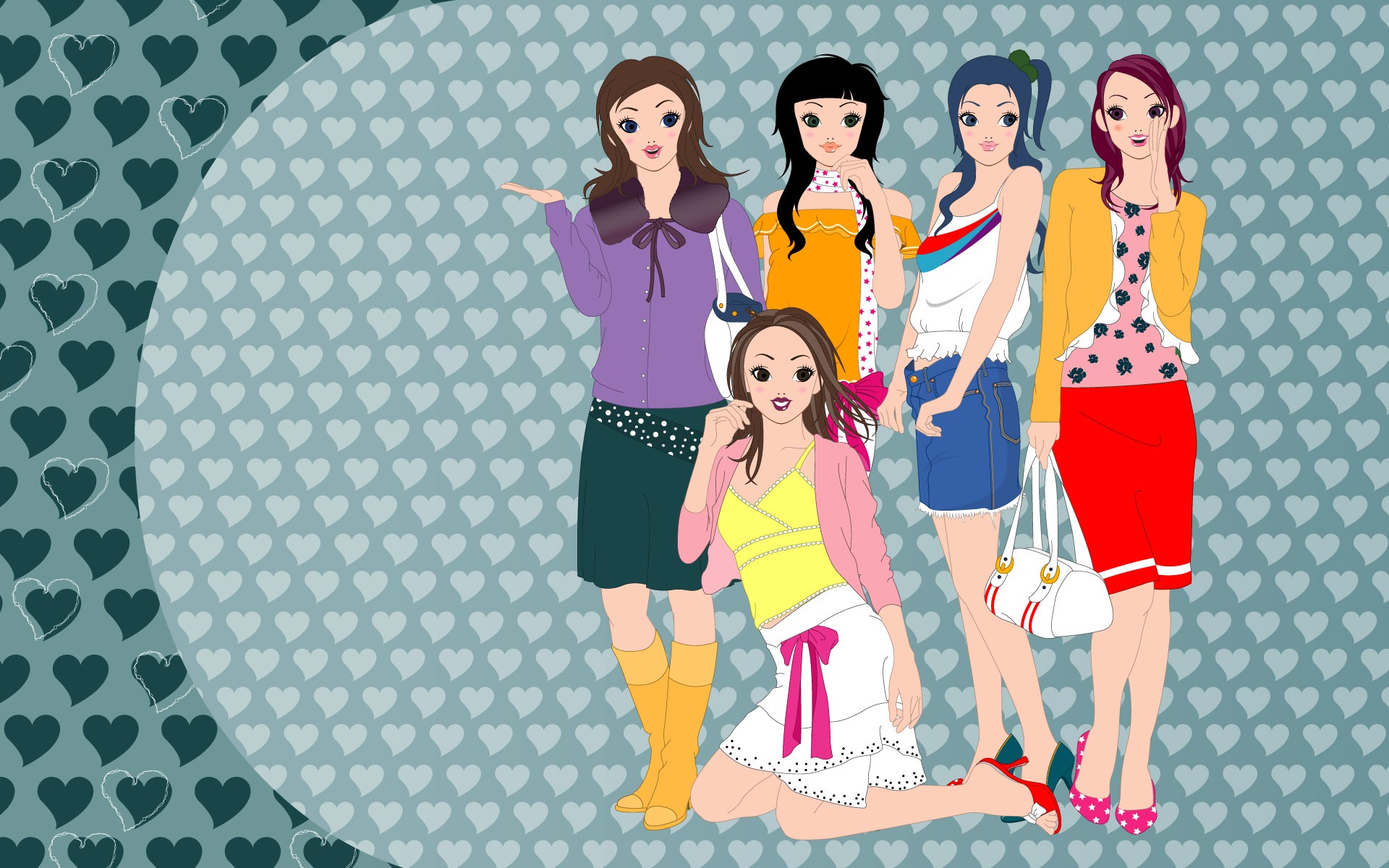 Vector urban women wallpaper (2) #18 - 1920x1200