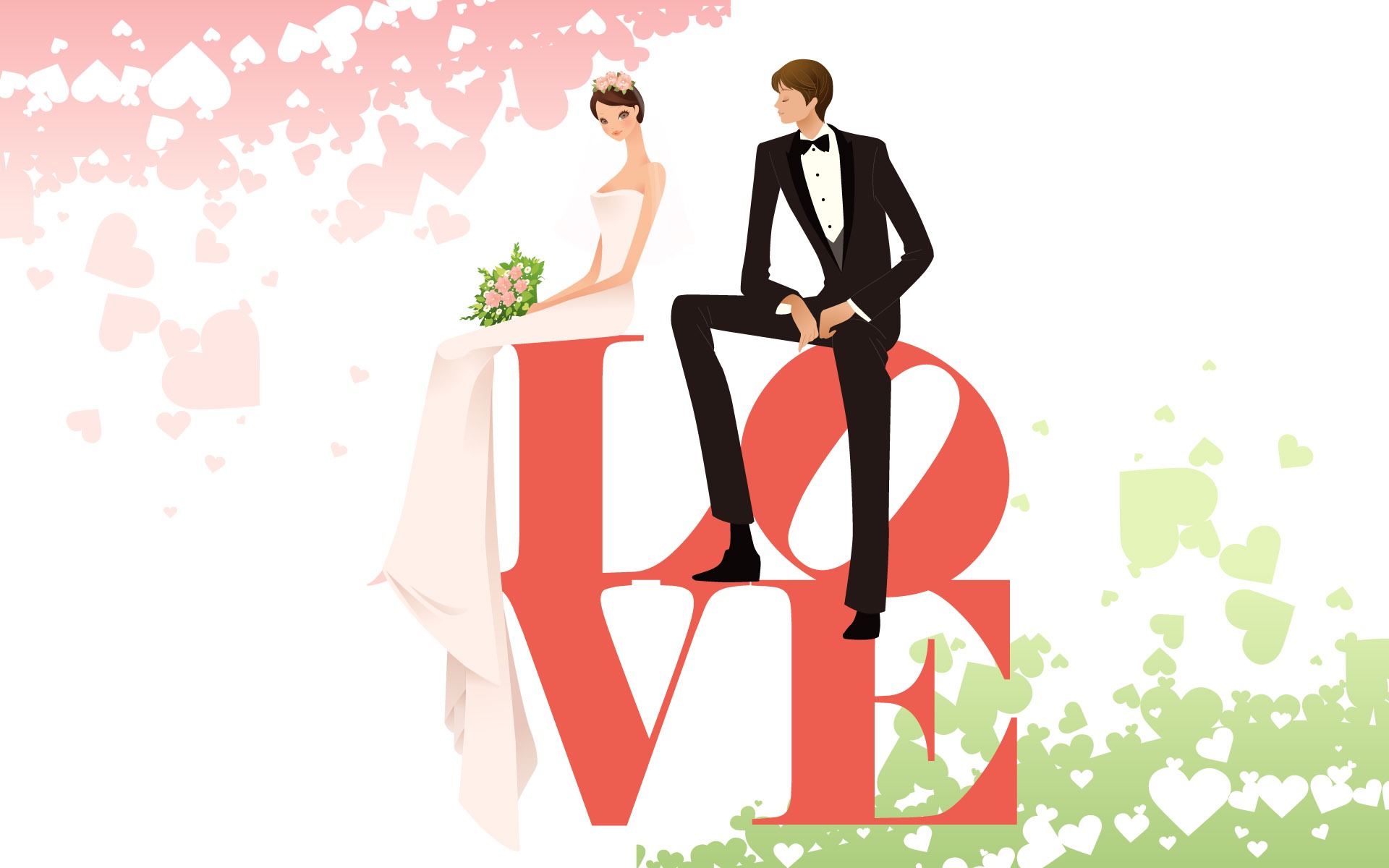 Vector wallpaper wedding bride (1) #4 - 1920x1200