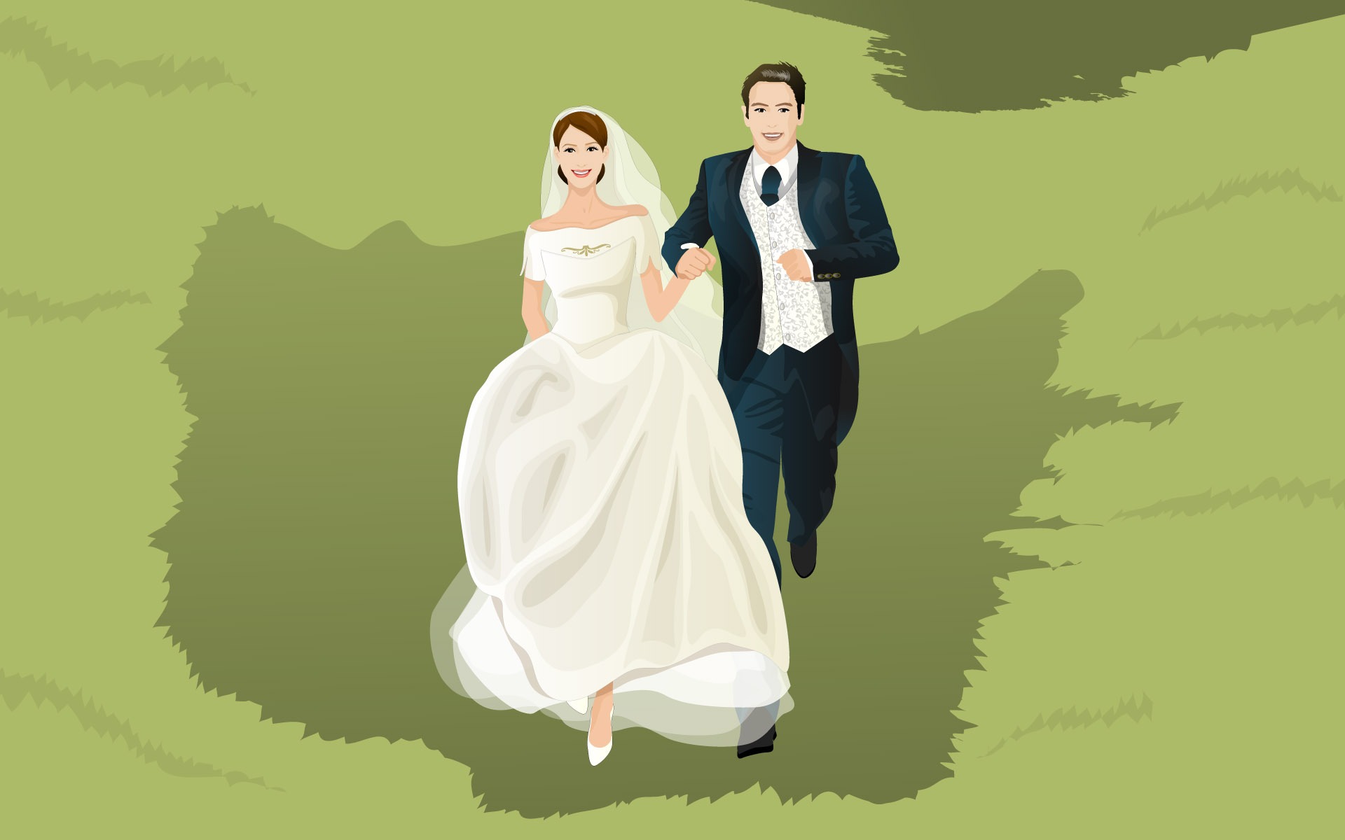 Vector wallpaper wedding bride (2) #6 - 1920x1200