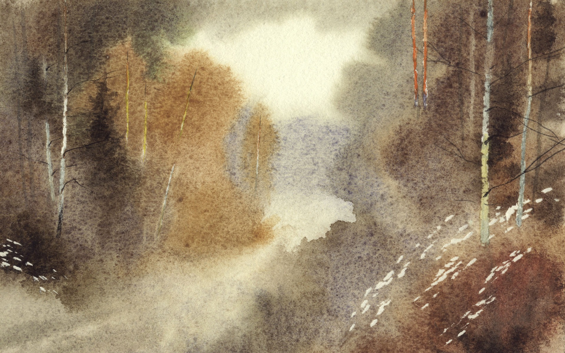 Acuarela fondos de escritorio de paisajes pintados a mano (2) #10 - 1920x1200