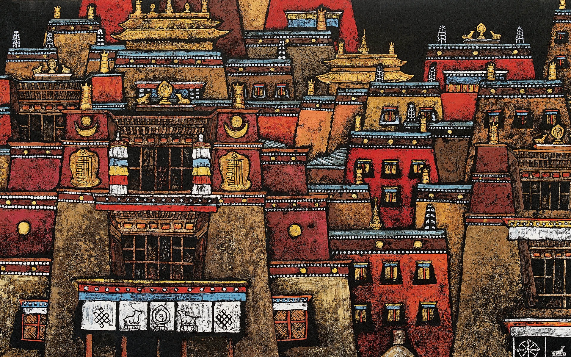 藏族祥巴版画 壁纸(一)18 - 1920x1200