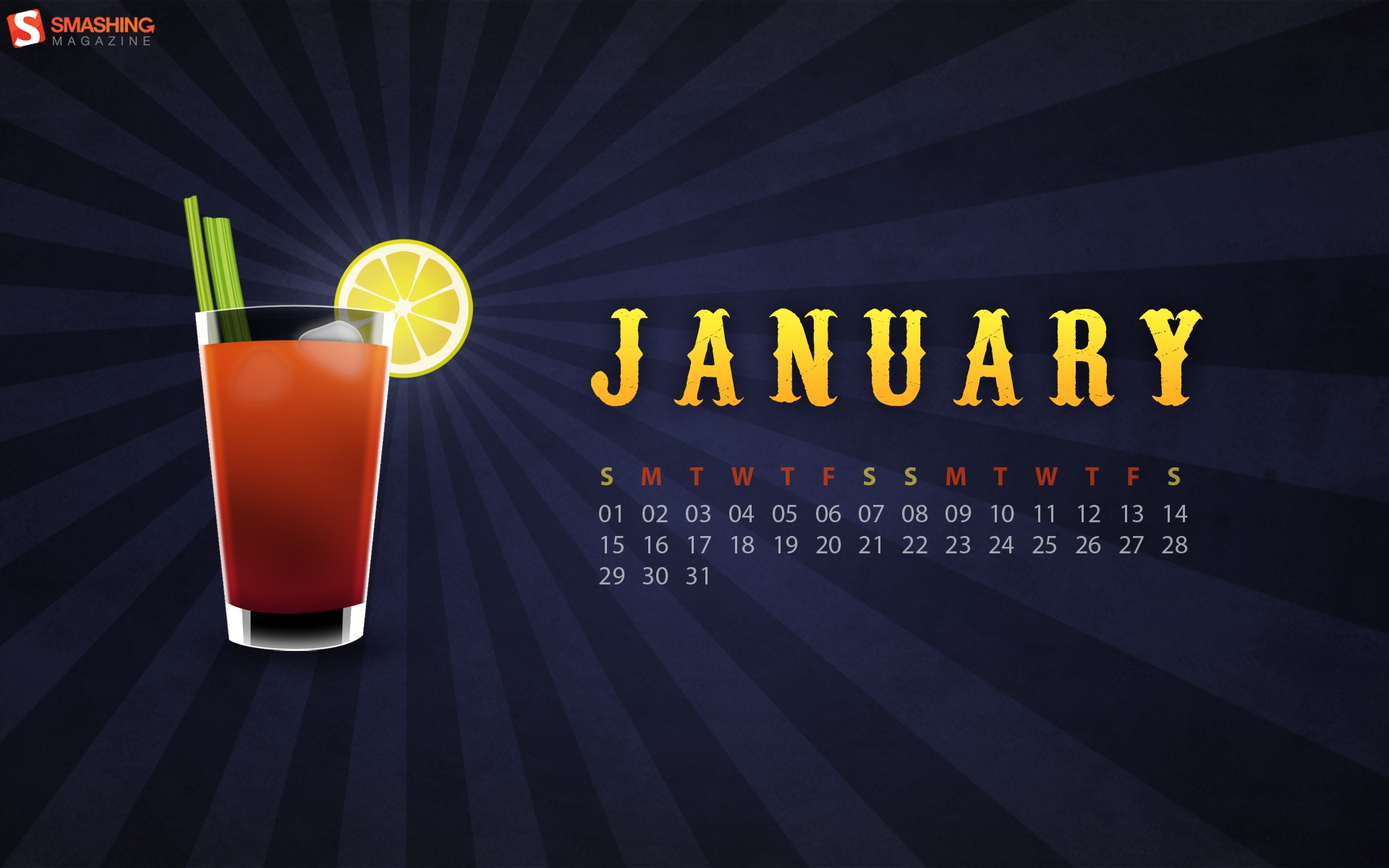 Januar 2012 Kalender Wallpapers #4 - 1920x1200