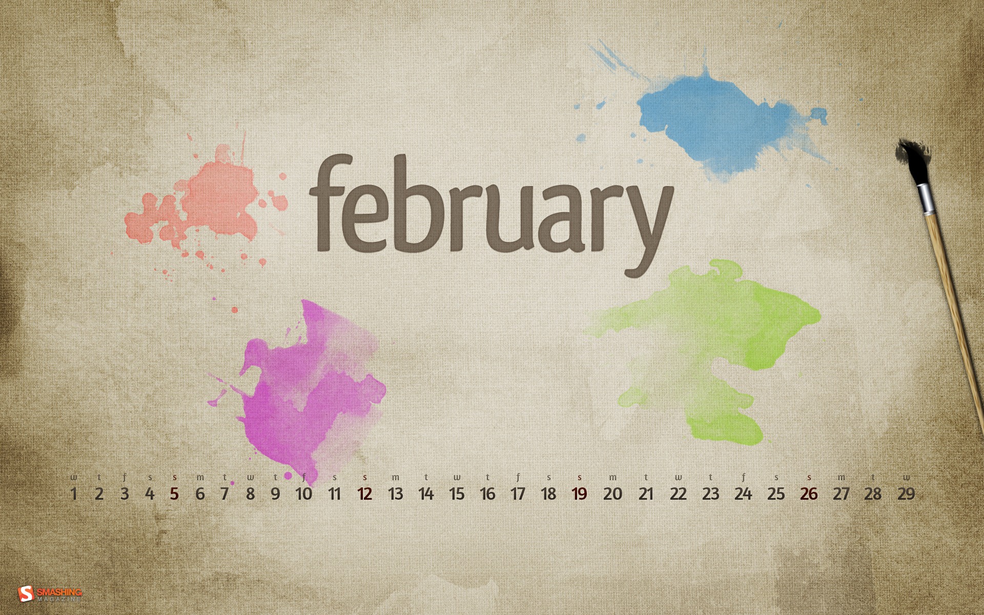 Février 2012 Calendar Wallpaper (1) #14 - 1920x1200