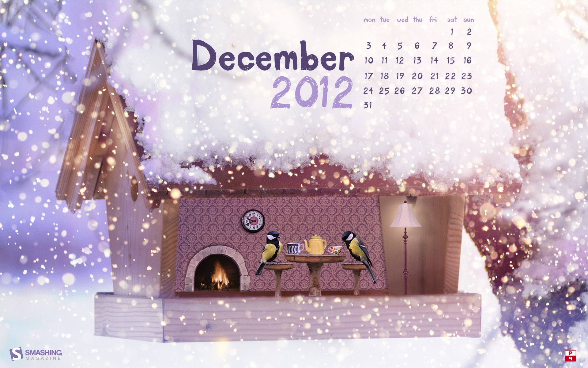December 2012 Calendar wallpaper (1) #1 - 1920x1200