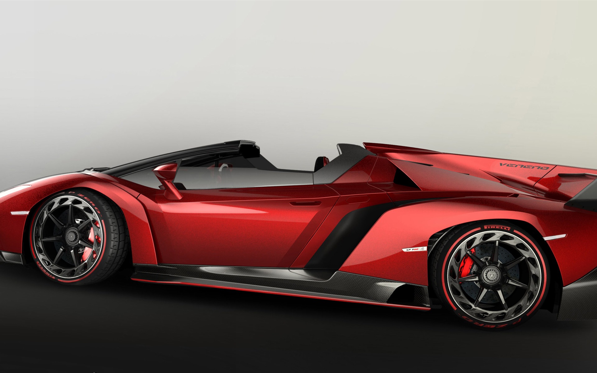 2014 Lamborghini Roadster Veneno красного суперкара HD обои #4 - 1920x1200