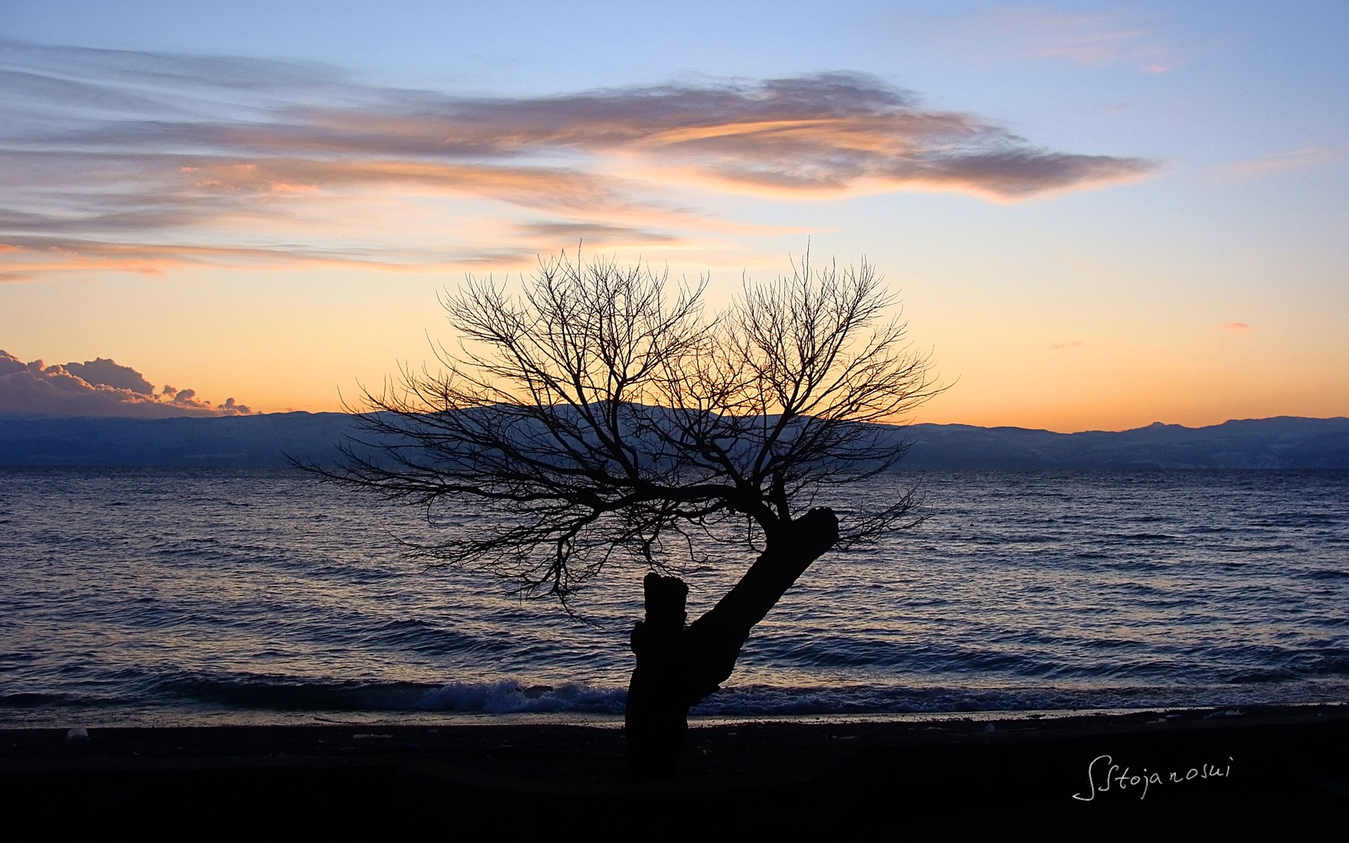 Po západu slunce, Lake Ohrid, Windows 8 téma HD Tapety na plochu #6 - 1920x1200