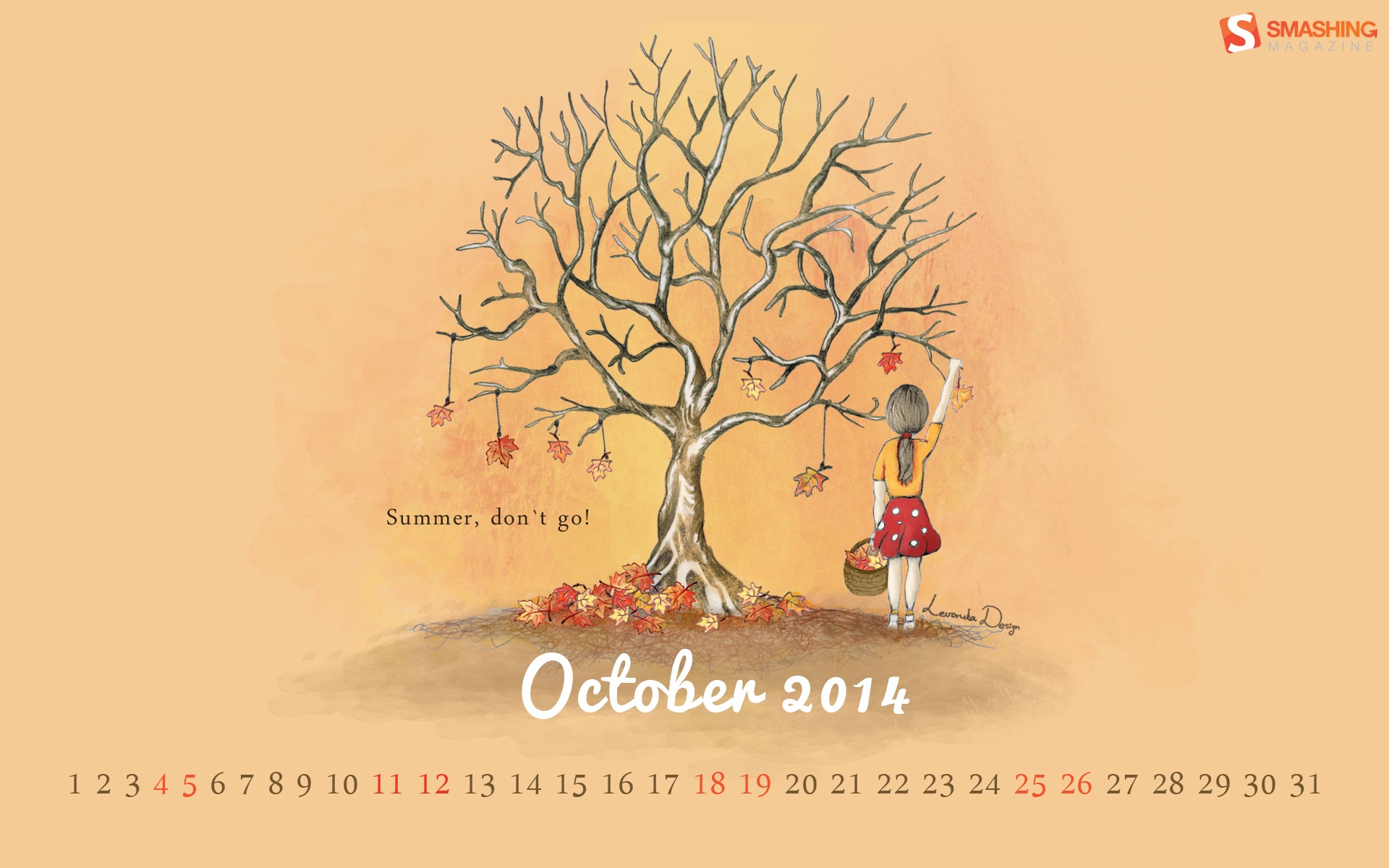 October 2014 Calendar wallpaper (2) #16 - 1920x1200