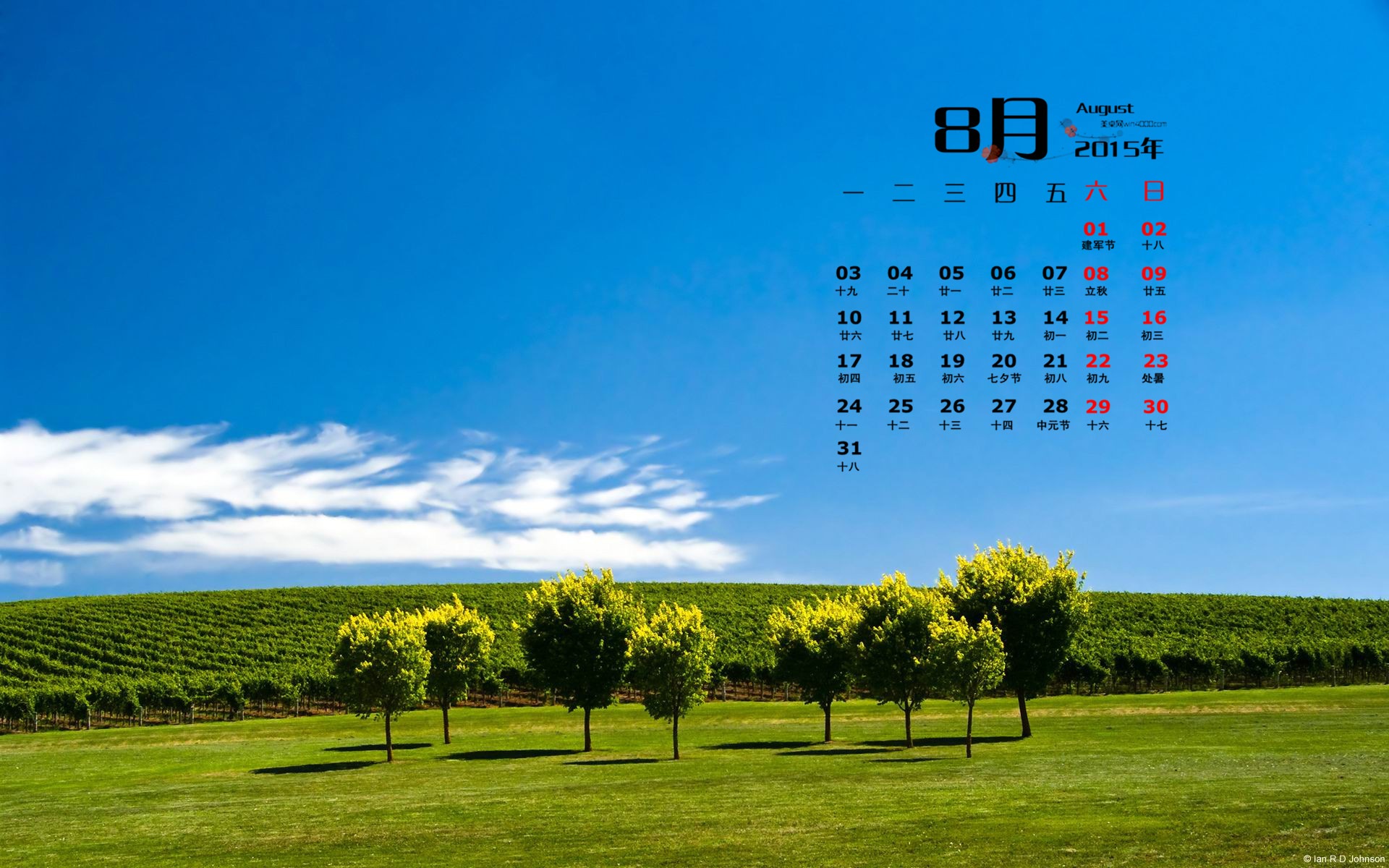 August 2015 calendar wallpaper (1) #18 - 1920x1200