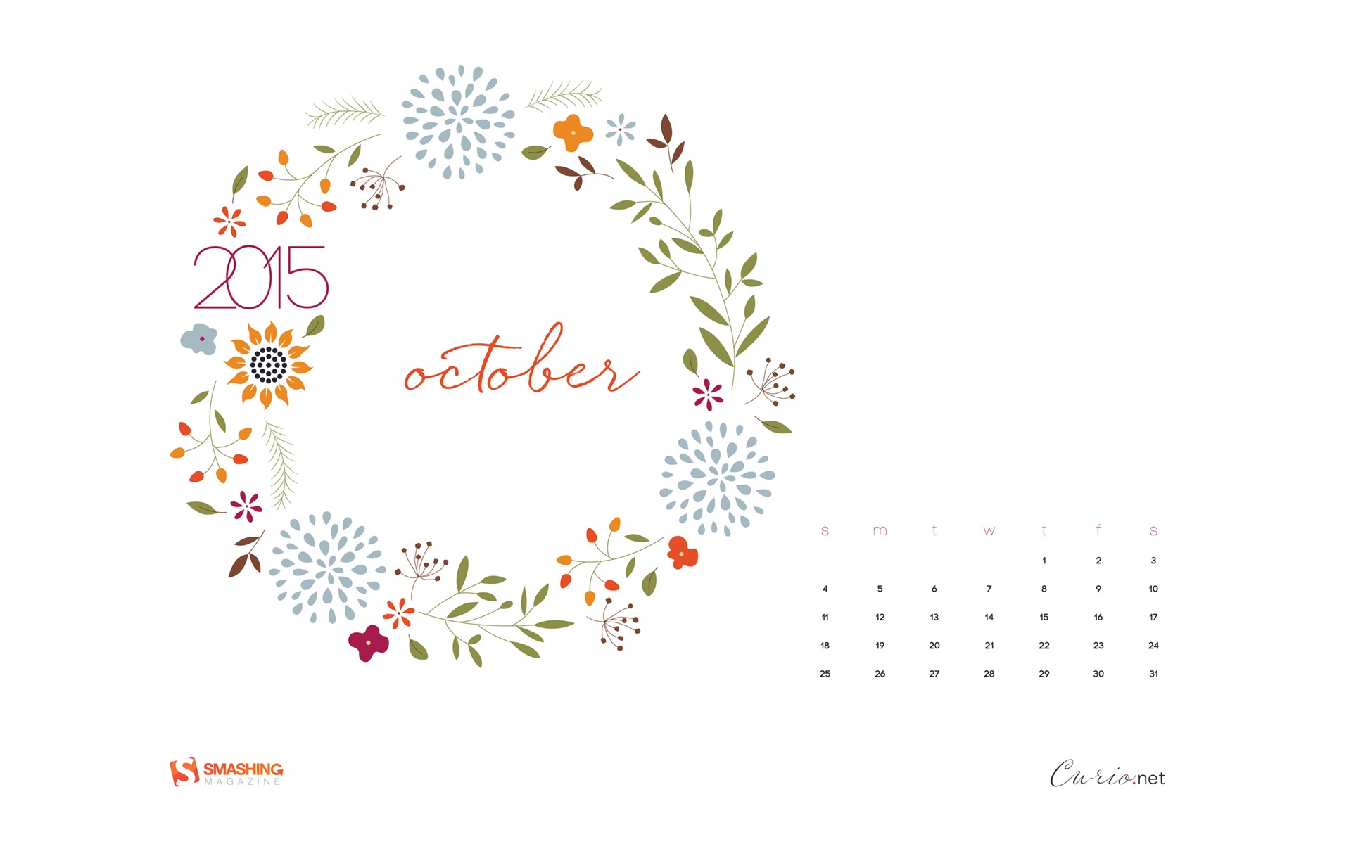 October 2015 calendar wallpaper (2) #11 - 1920x1200