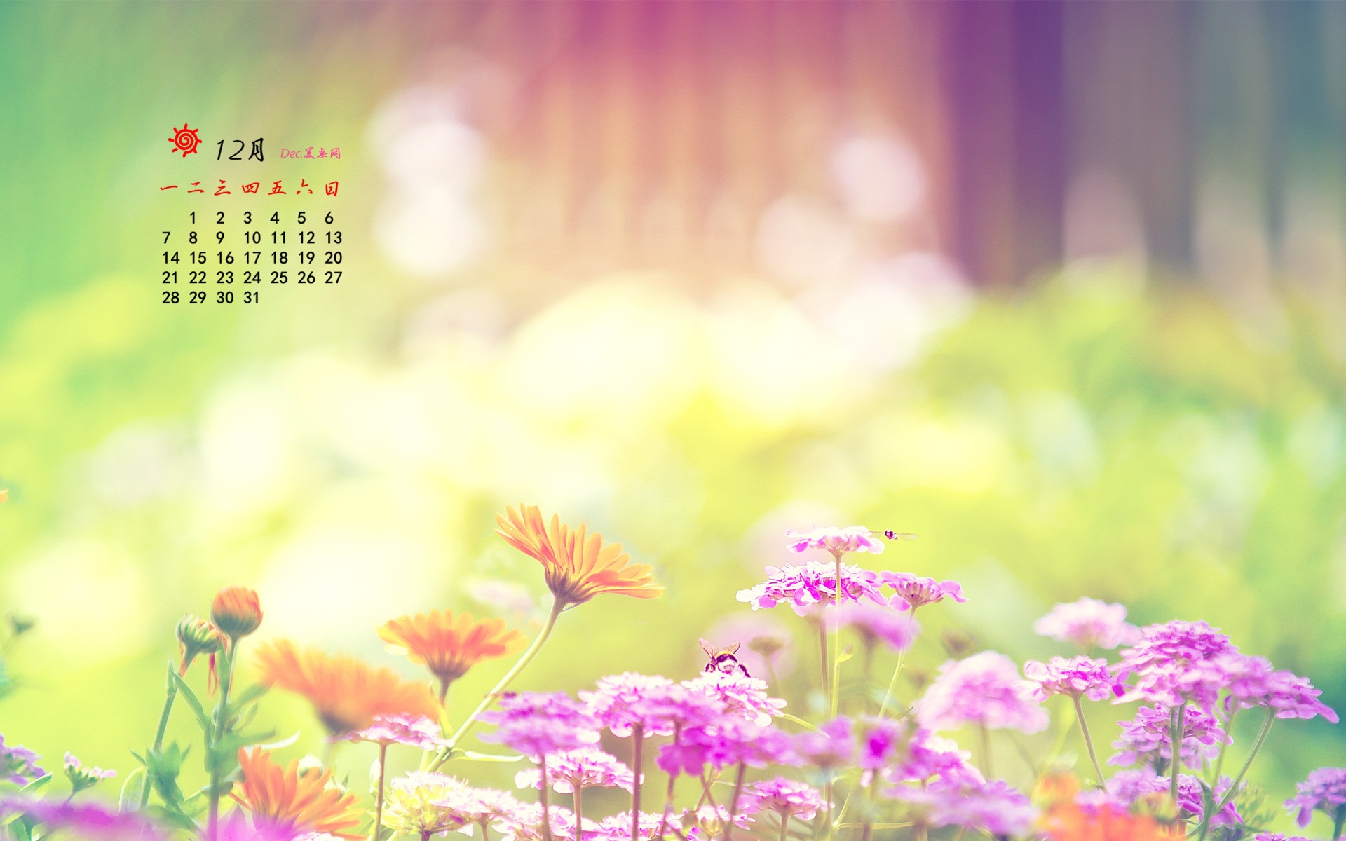 December 2015 Calendar wallpaper (1) #4 - 1920x1200