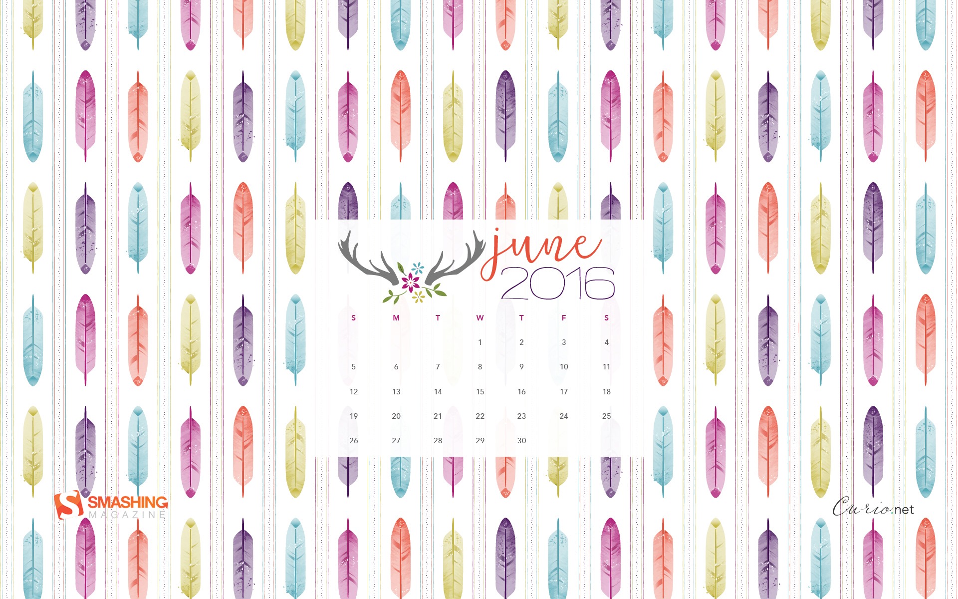 Června 2016 kalendář tapeta (2) #10 - 1920x1200
