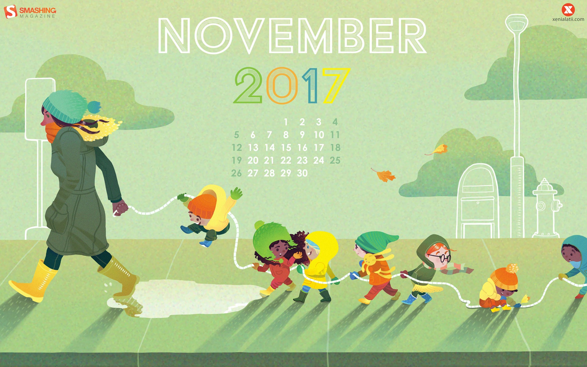 2017年11月のカレンダーの壁紙 #20 - 1920x1200