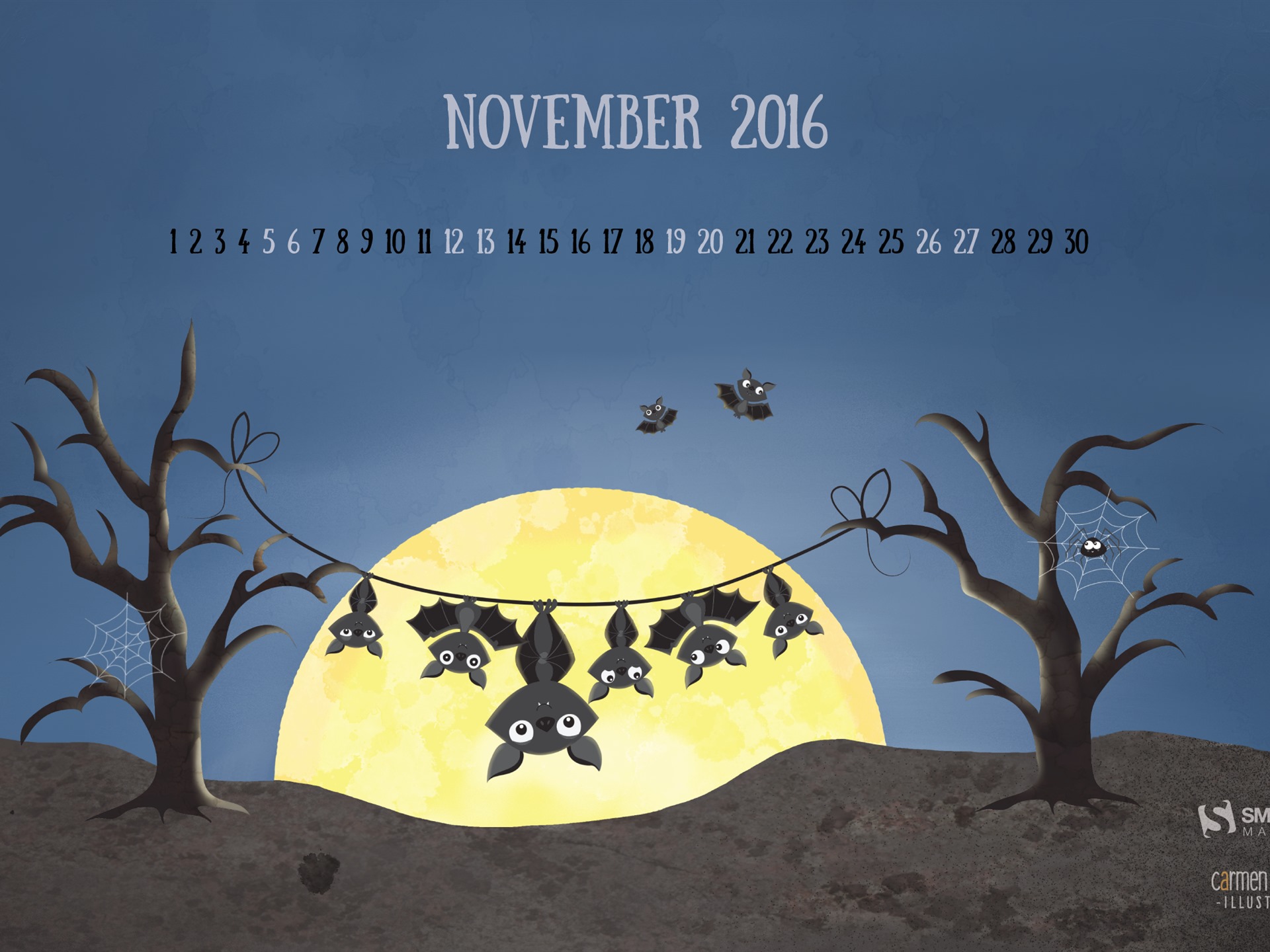 Fondo de escritorio del calendario de noviembre de 2016 (2) #15 - 1920x1440