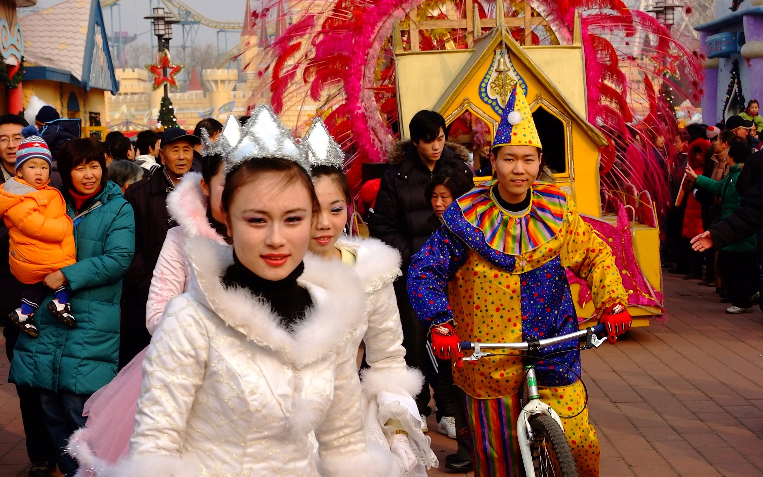 Happy Čínský Nový rok v Pekingu Yang Temple (prutu práce) #1 - 2560x1600