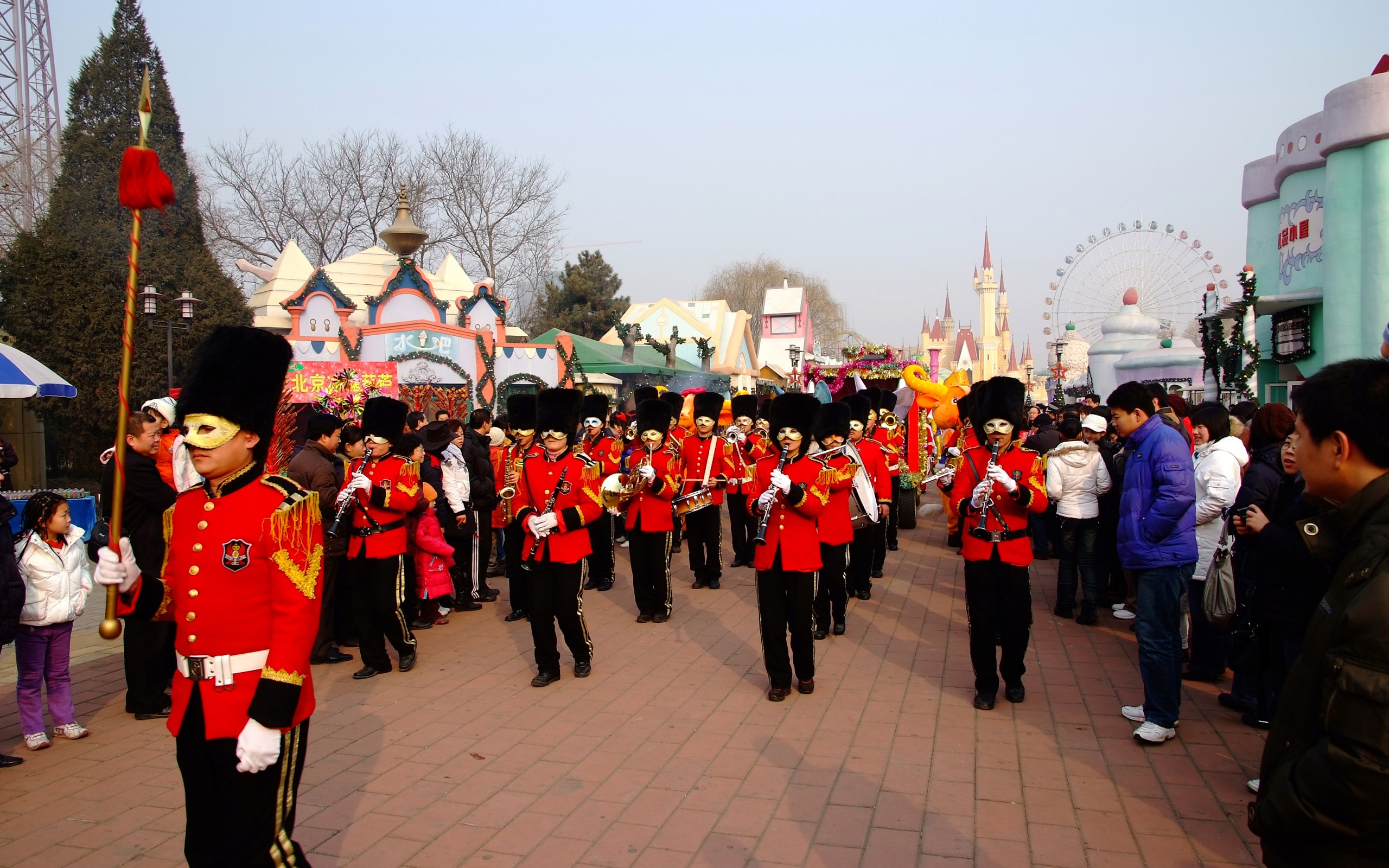 Happy Čínský Nový rok v Pekingu Yang Temple (prutu práce) #3 - 2560x1600