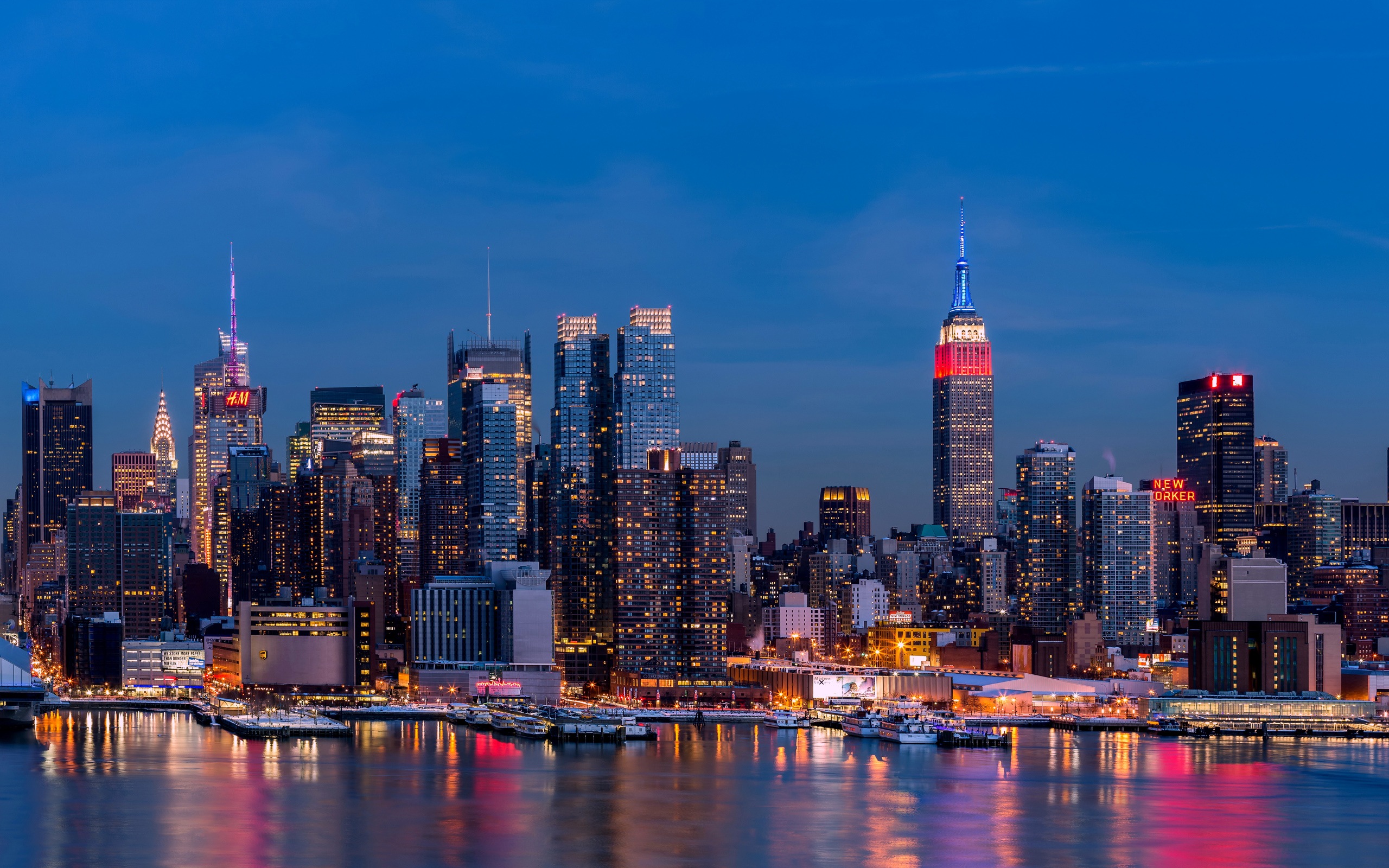 Empire State Building in New York, city night HD wallpapers #20 - 2560x1600