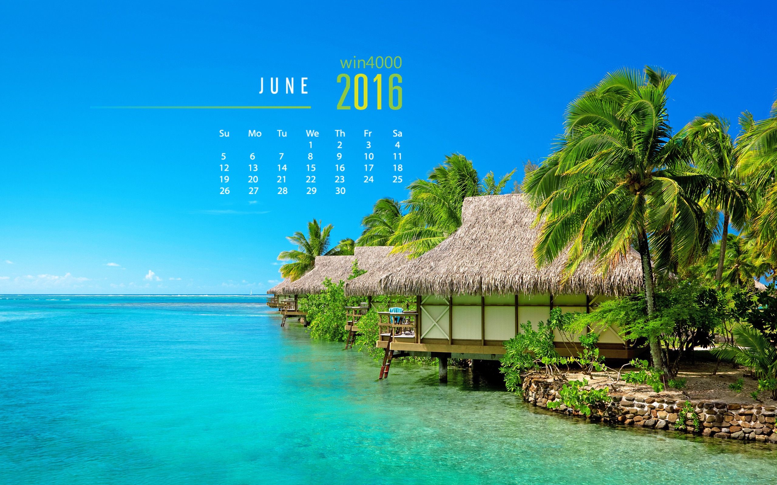 Juin 2016 calendrier fond d'écran (1) #1 - 2560x1600