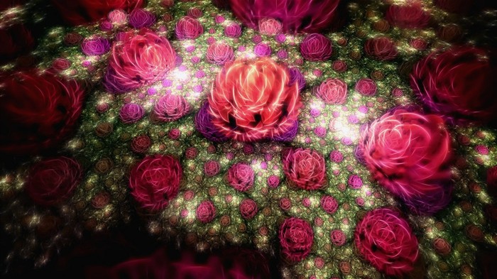 3D梦幻抽象花朵壁纸9