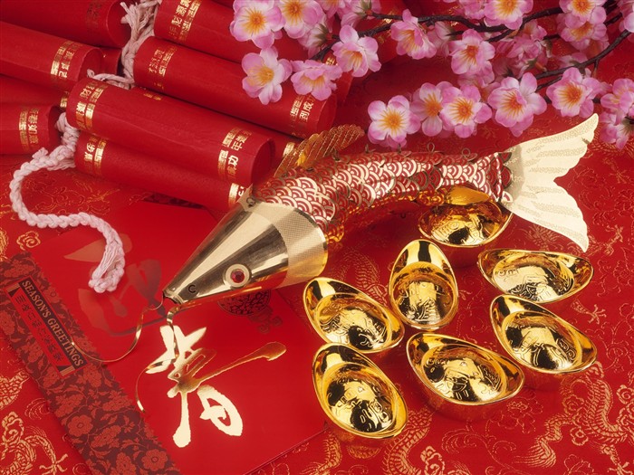 Vent de la Chine papier peint rouge festive #35