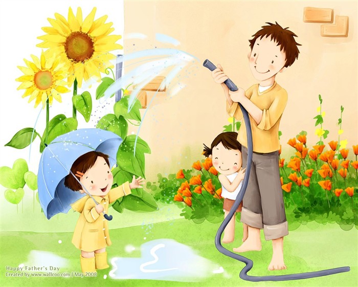 День отца тема южнокорейских обои иллюстратор #5