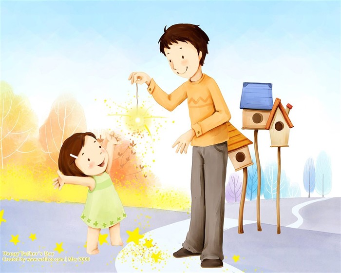 Father's Day theme of South Korean illustrator wallpaper #8
