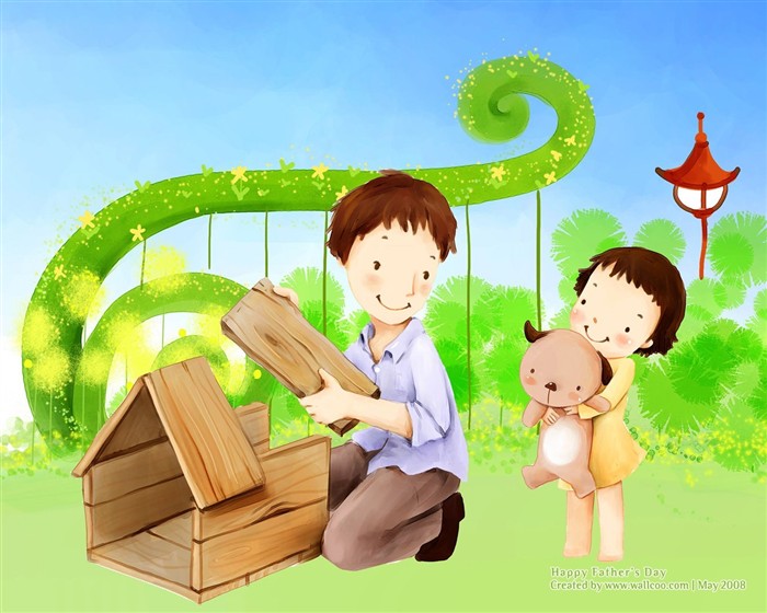 Father's Day theme of South Korean illustrator wallpaper #10