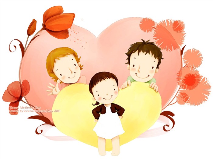 母亲节主题韩国插画壁纸4