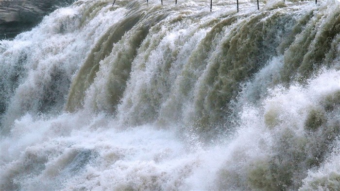 Neustále proudící Žlutá řeka - Hukou Waterfall cestovních poznámek (Minghu Metasequoia práce) #2