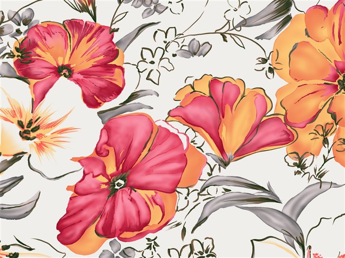 Fondos de pantalla de tinta exquisita flor #9