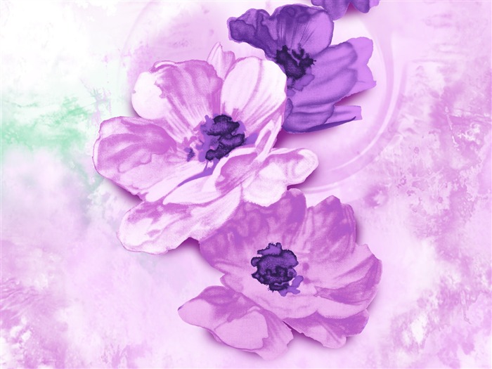 Fondos de pantalla de tinta exquisita flor #13